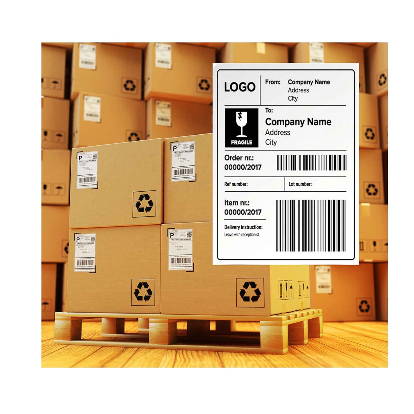 Thermische Verzendlabels 102 x 150 mm | 400 stuks per rol