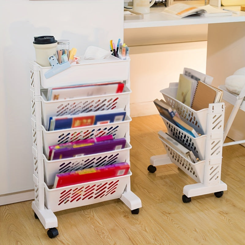 Verrijdbare Opbergtrolley | 3 Lagen | Kunststof | Wit