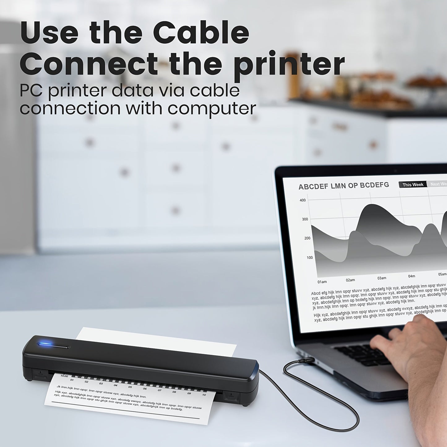 D810 Draadloze A4 Thermische Printer | Bluetooth | Mobiel