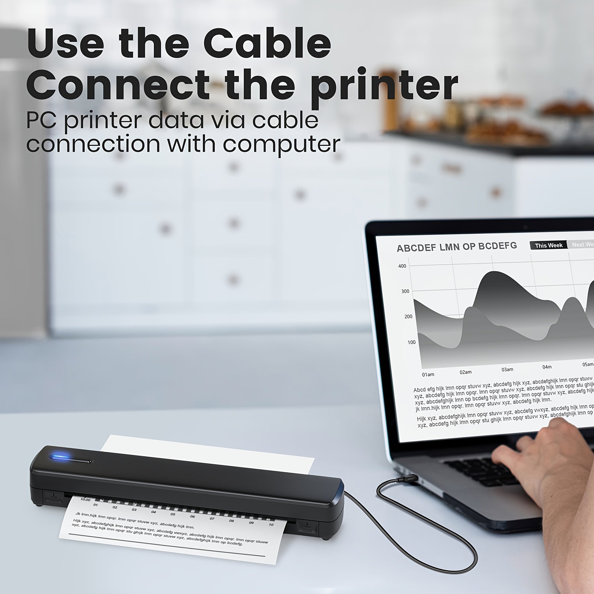 D810 Draadloze A4 Thermische Printer | Bluetooth | Mobiel