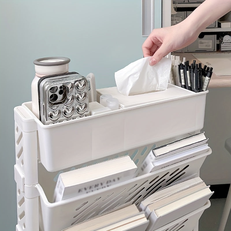 Verrijdbare Opbergtrolley | 3 Lagen | Kunststof | Wit