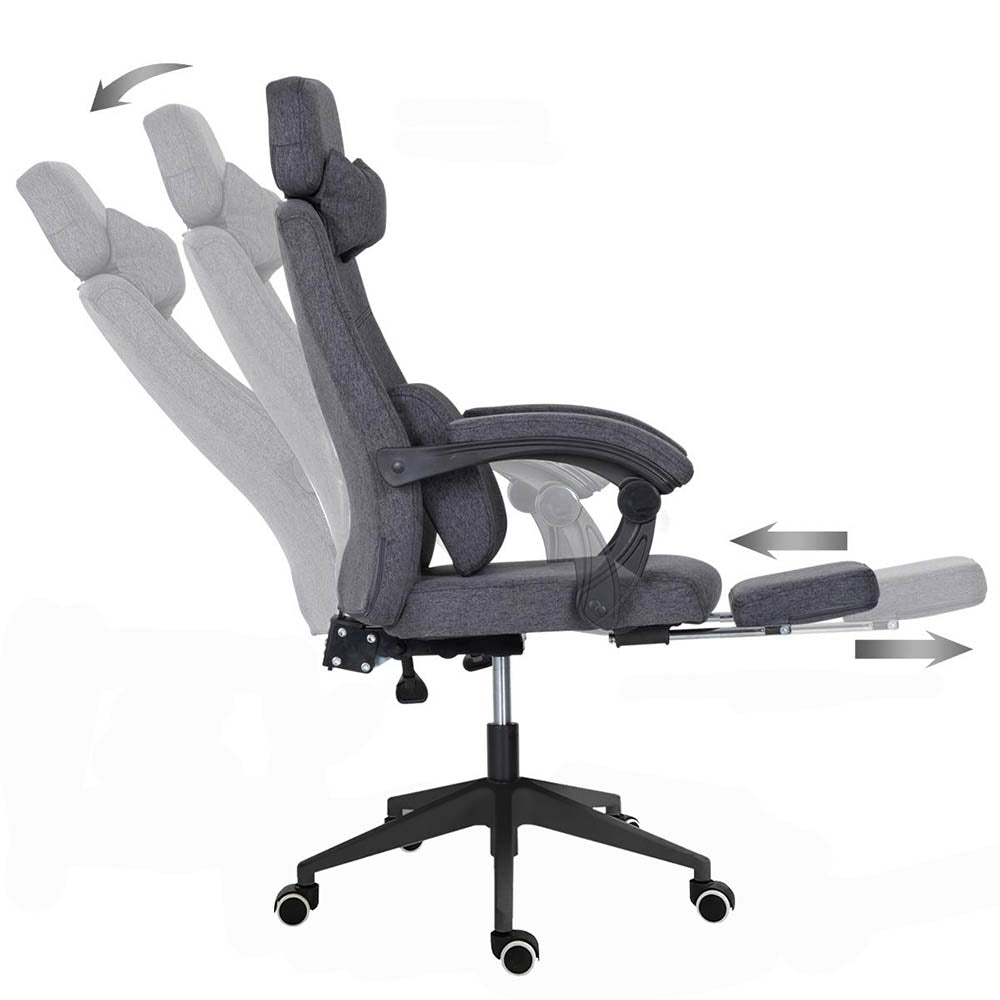 Ergonomische Bureaustoel met Hoofd- en Voetsteun | Antraciet
