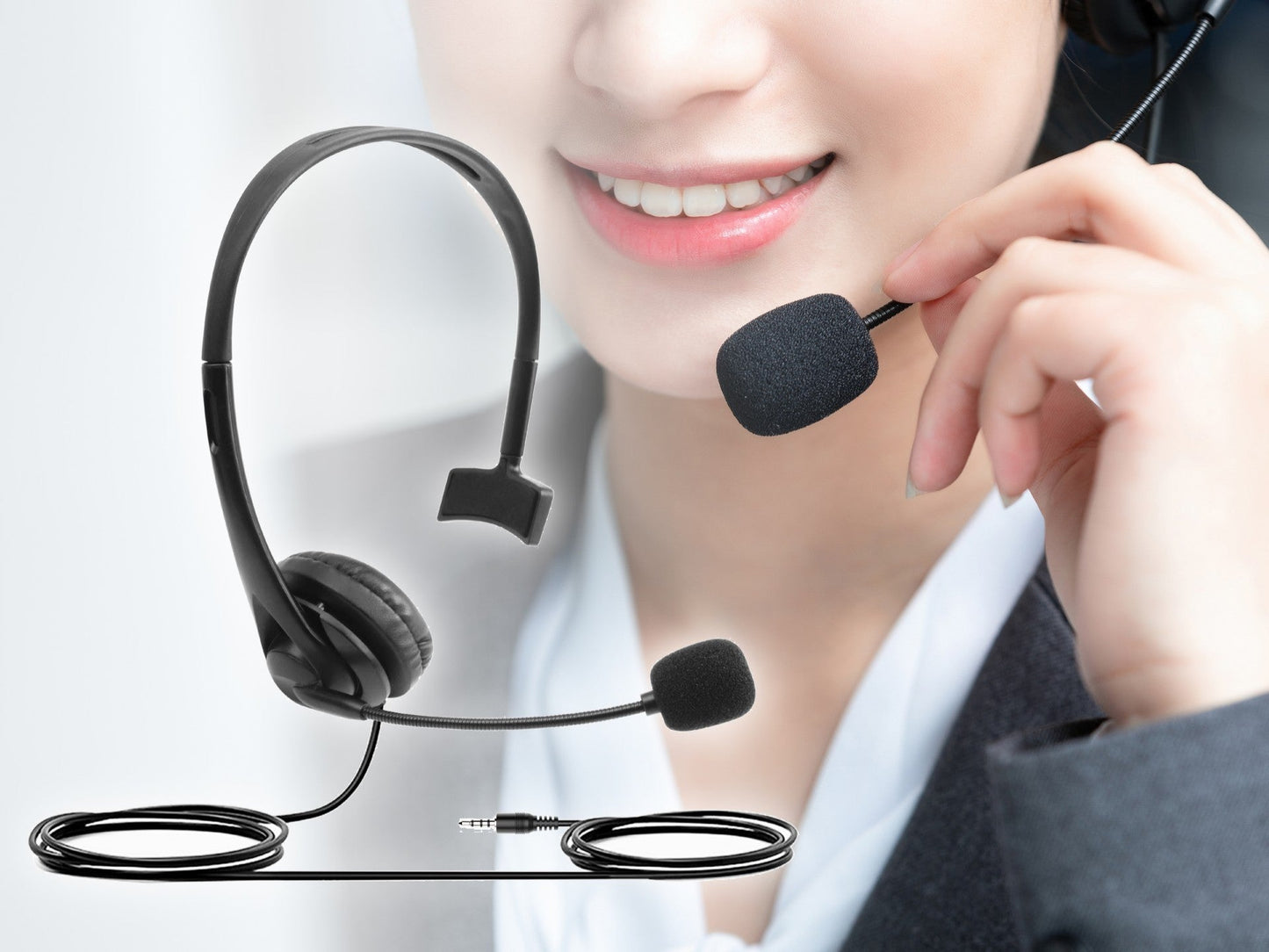 Techancy TH5232 Mono Headset | 3.5mm | Ruisonderdrukkend Microfoon
