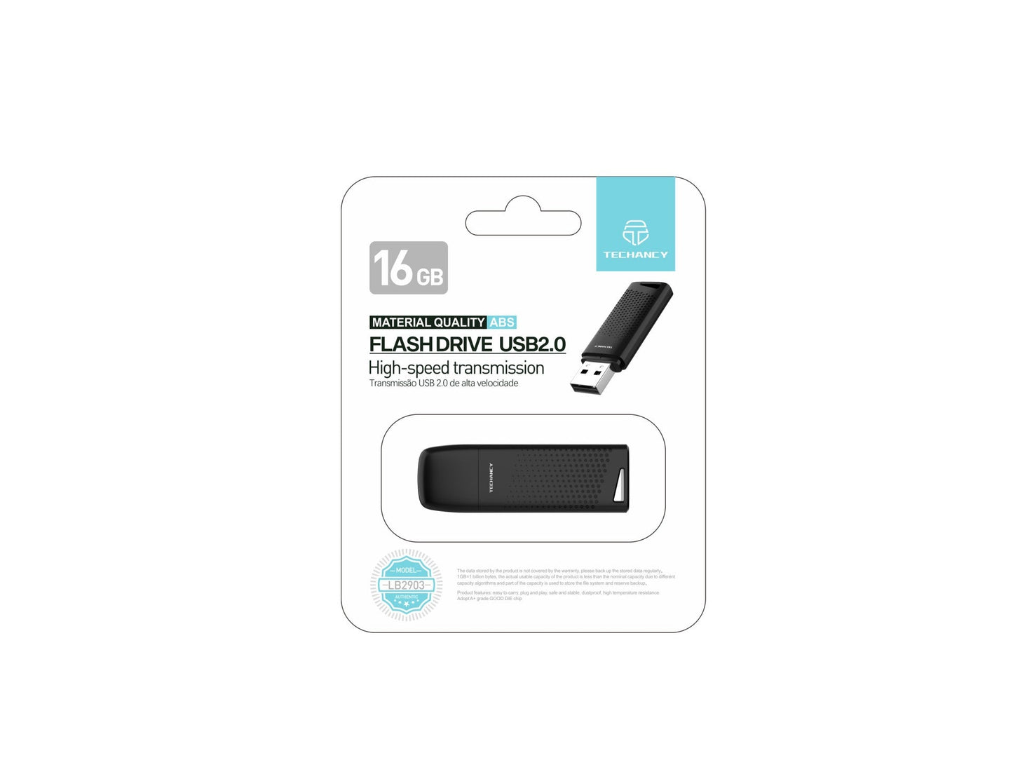 Techancy USB Flash Drive | USB 2.0 | Zakelijk | Zwart