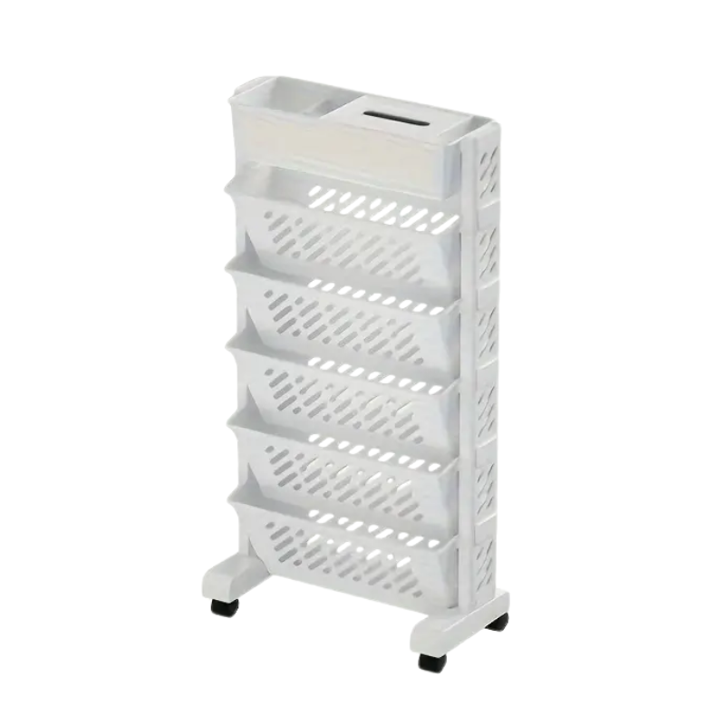 Verrijdbare Opbergtrolley | 3 Lagen | Kunststof | Wit
